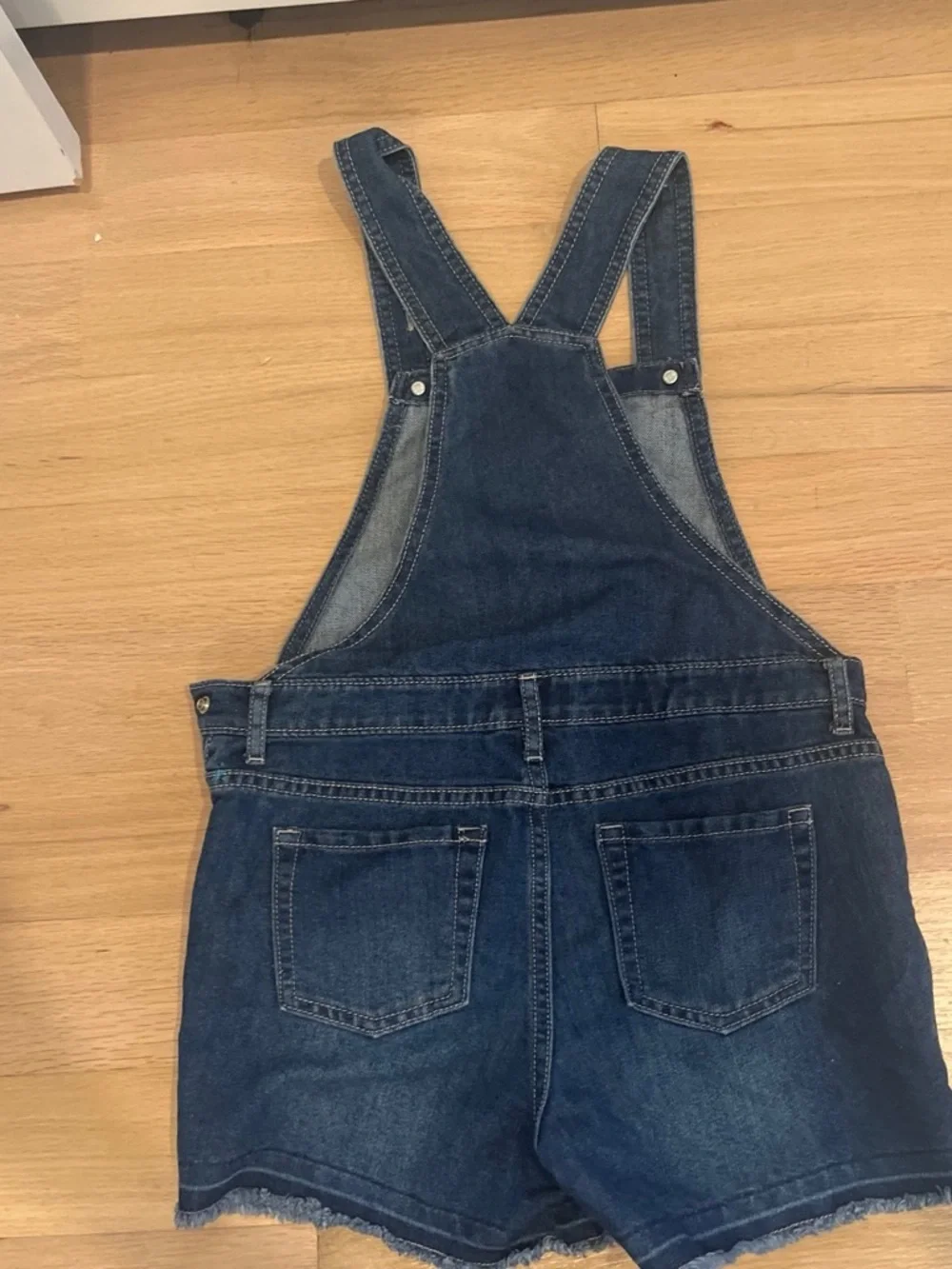 The Children's Place Dark Blue Denim Overalls with Pink Tag